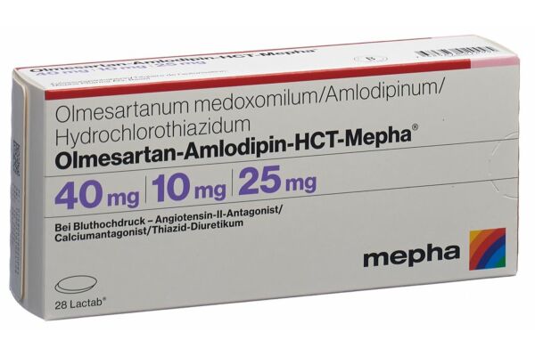 Olmesartan-Amlodipin-HCT-Mepha Lactab 40mg/10mg/25mg 28 Stk