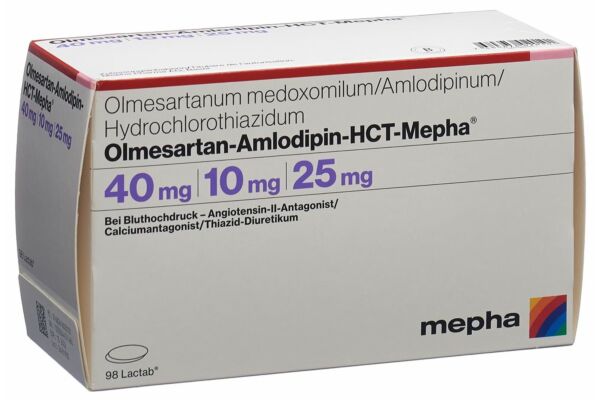 Olmesartan-Amlodipin-HCT-Mepha Lactab 40mg/10mg/25mg 98 pce