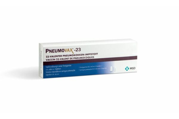 Pneumovax 23 sol inj seringue préremplie 0.5 ml