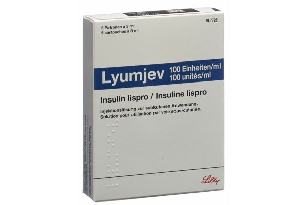 Lyumjev Insuline sol inj 100 UI/ml pour pen 5 amp 3 ml