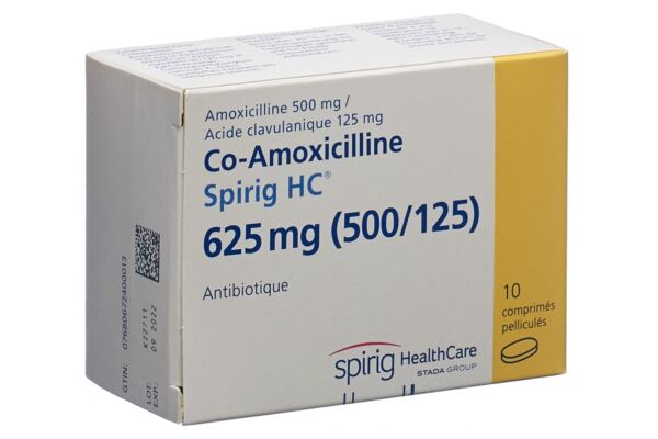 Co-Amoxicillin Spirig HC Filmtabl 625 mg 10 Stk