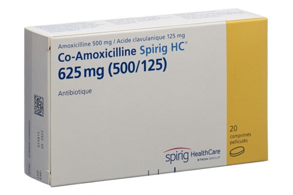 Co-Amoxicillin Spirig HC Filmtabl 625 mg 20 Stk