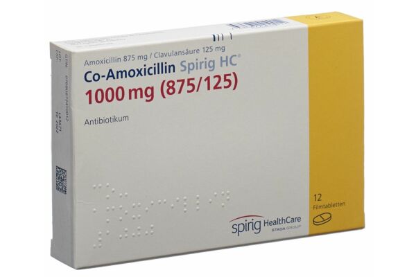 Co-Amoxicillin Spirig HC Filmtabl 1000 mg 12 Stk