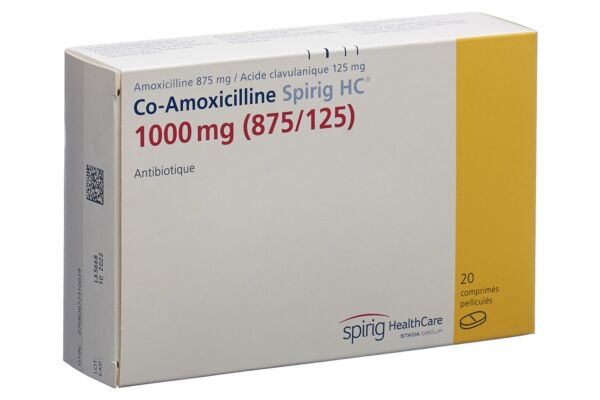 Co-Amoxicilline Spirig HC cpr pell 1000 mg 20 pce