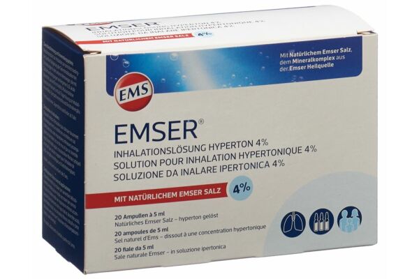 Emser solution pour inhalation 4 % hypertonique 20 amp 5 ml