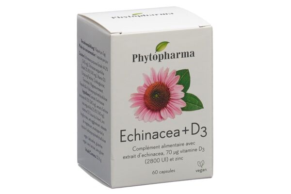 Phytopharma echinacea + vitamine D3 caps bte 60 pce