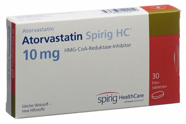 Atorvastatin Spirig HC Filmtabl 10 mg 30 Stk