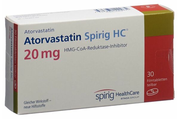 Atorvastatin Spirig HC Filmtabl 20 mg 30 Stk