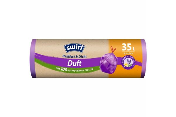 Swirl Duft-Müllbeutel 35l Lavendel-Vanille mit Zugband 9 Stk
