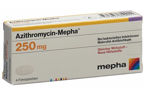 Azithromycin-Mepha Filmtabl 250 mg 4 Stk