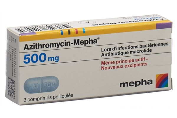 Azithromycin-Mepha cpr pell 500 mg 3 pce