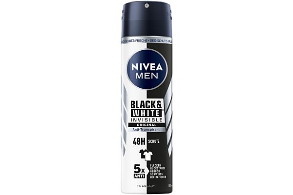 Nivea Male Deo Invisible for Black & White Aeros Original Spr 150 ml