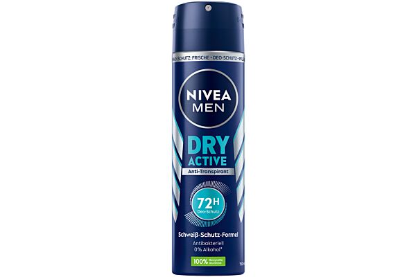 Nivea Male Deo Dry Active Aeros Spr 150 ml