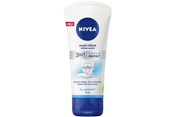 Nivea 3in1 Care & Protect Crème Mains Anti-Bakteriell tb 75 ml