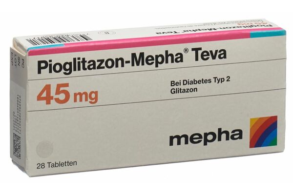 Pioglitazon-Mepha Teva Tabl 45 mg 28 Stk