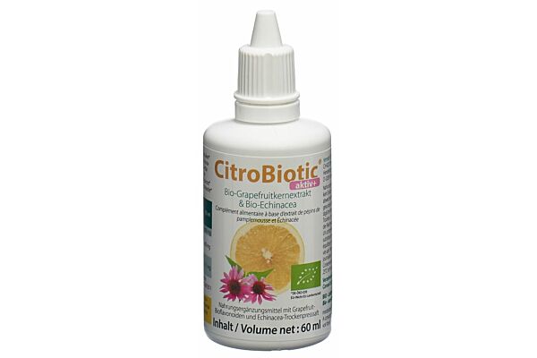 Citrobiotic aktiv+ extrait de pépins de grapefruit & echinacée bio fl 60 ml