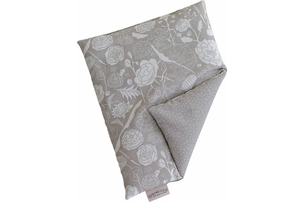 HERZZUCKER Coussin chauffant colza 26x21cm fleurs taupe