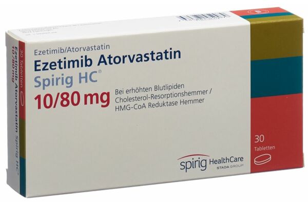 Ezetimib Atorvastatin Spirig HC Tabl 10 mg/80 mg 30 Stk
