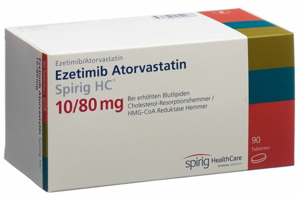Ezétimibe Atorvastatine Spirig HC cpr 10 mg/80 mg 90 pce
