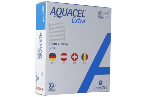 AQUACEL Extra Pansement Hydrofiber 10x10cm 10 pce