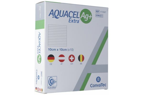 AQUACEL Ag+ Extra Kompresse 10x10cm 10 Stk