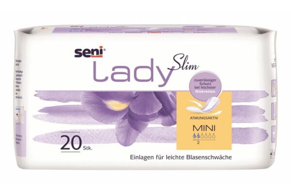Seni Lady Slim Mini protections anatomiques et respirantes 9.5x22.5cm 2 gouttes 20 pce