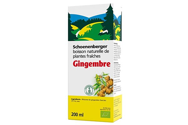 Schoenenberger Gingembre boisson naturelle de plantes fraîches bio fl 200 ml