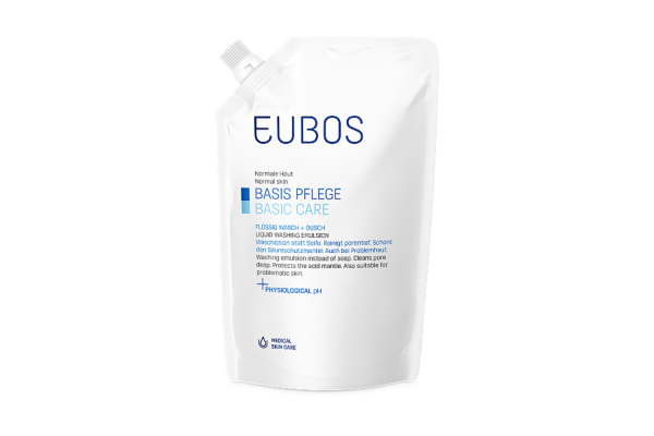 Eubos Seife liquide unparfümiert blau refill Btl 400 ml