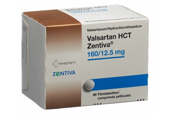 Valsartan HCT Zentiva Filmtabl 160/12.5 mg 98 Stk