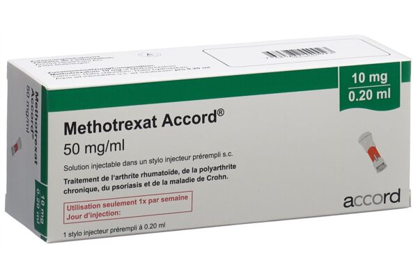 Methotrexat Accord sol inj 10 mg/0.2ml stylo injecteur prérempli 0.2 ml