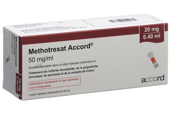 Methotrexat Accord sol inj 20 mg/0.4ml stylo injecteur prérempli 0.4 ml