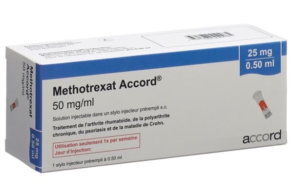 Methotrexat Accord sol inj 25 mg/0.5ml stylo injecteur prérempli 0.5 ml