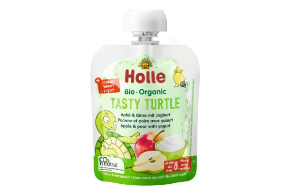 Holle Tasty Turtle pomme & poire avec yaourt sach 85 g