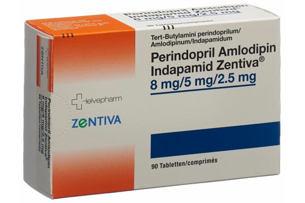 Perindopril Amlodipin Indapamid Zentiva Tabl 8mg/5mg/2.5mg 90 Stk
