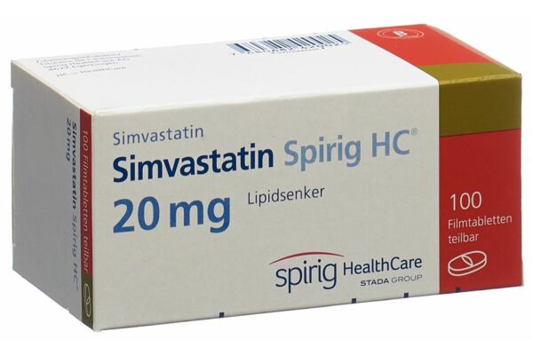 Simvastatine Spirig HC cpr pell 20 mg 100 pce