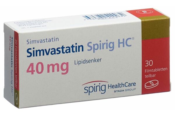 Simvastatine Spirig HC cpr pell 40 mg 30 pce