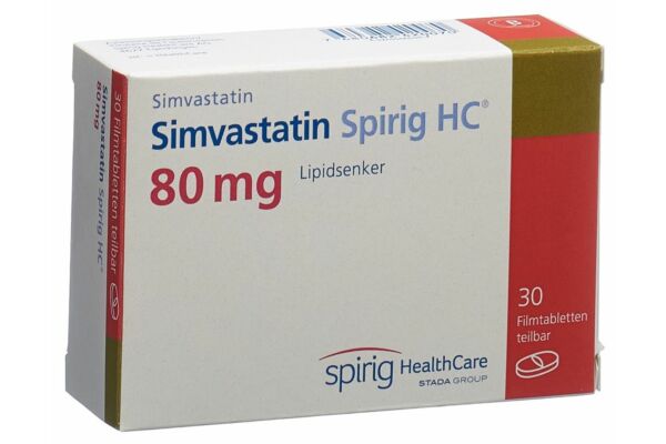 Simvastatine Spirig HC cpr pell 80 mg 30 pce