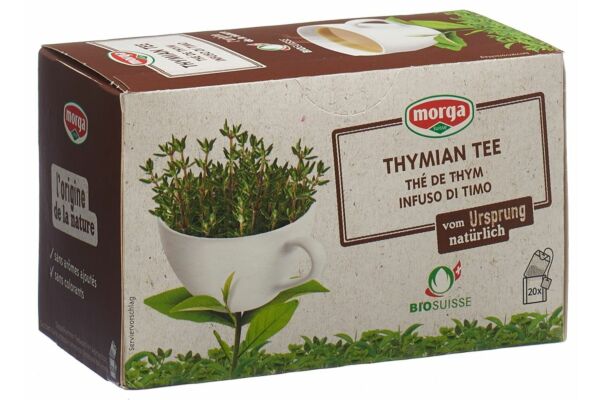 Morga thé de thym avec pelliante bio bourgeon sach 20 pce