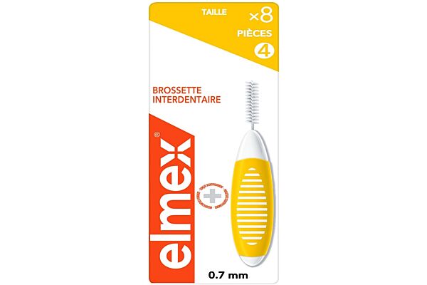 elmex brossette interdentaire 0.7mm jaune 8 pce