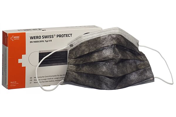 WERO SWISS Protect Maske Typ IIR schwarz Box 20 Stk