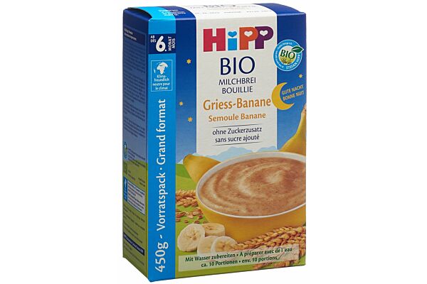 HiPP Gute Nacht Bio Milchbrei Griess Banane 450 g