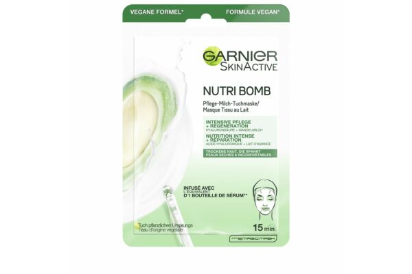 Garnier Skin Masque Tissu Nutrition & Réparation au Lait d'Amande sach 28 g