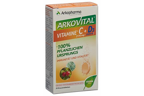 Arkovital vitamine C + D3 cpr eff 20 pce