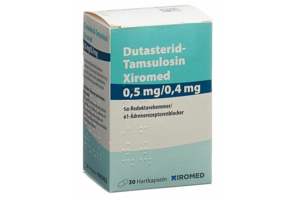 Dutastéride-Tamsulosine Xiromed caps 0.5/0.4 mg bte 30 pce