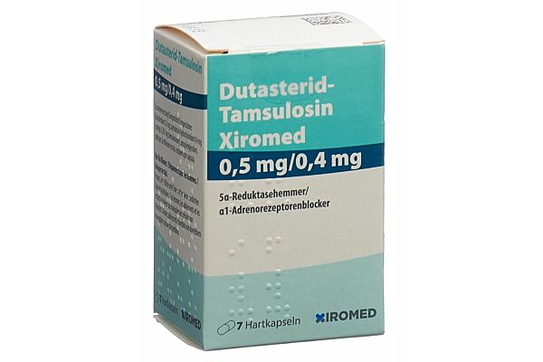 Dutastéride-Tamsulosine Xiromed caps 0.5/0.4 mg bte 7 pce