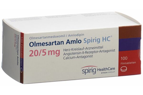Olmésartan Amlo Spirig HC cpr pell 20 mg/5 mg 100 pce