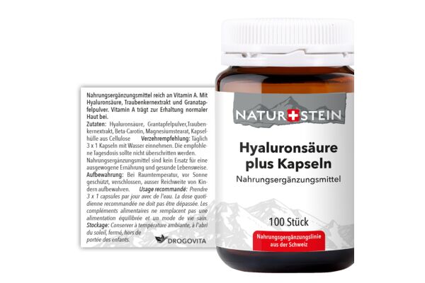 Naturstein Hyaluronsäure plus Kaps Glas 100 Stk