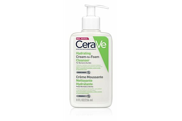 CeraVe Creme-zu-Schaum Reinigung Hydratant Fl 236 ml
