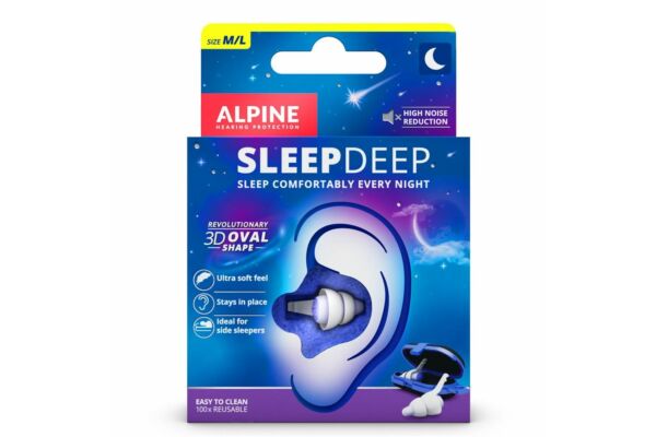 ALPINE SleepDeep Gehörschutzstöpsel mit Euroloch 1 Paar