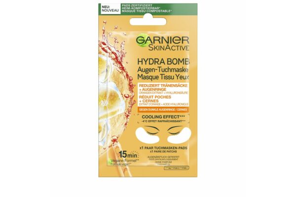 Garnier Masque Tissu Yeux orange + acide hyaluronique 6 g